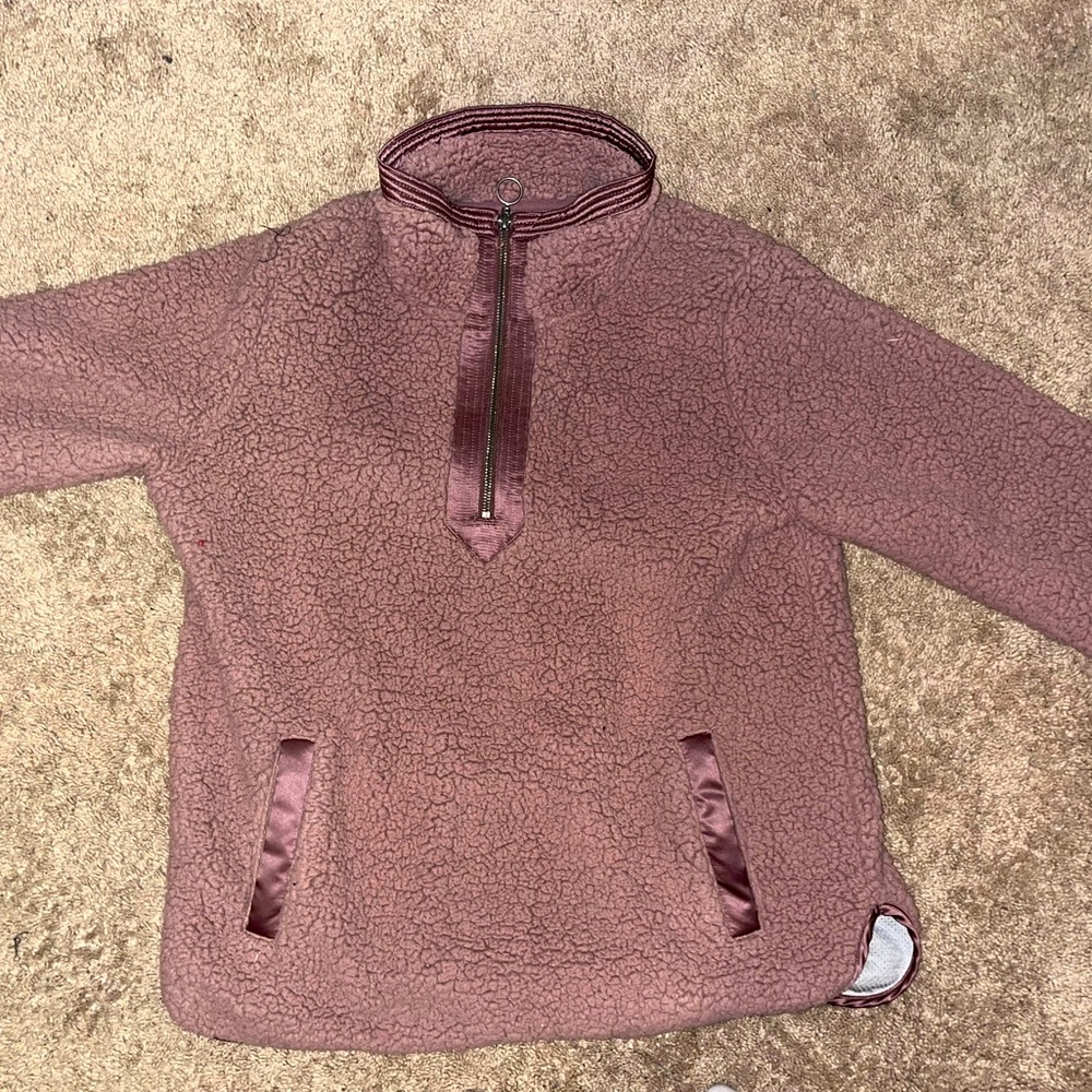 Abercrombie & Fitch, Large Sherpa throw over sweatshirt, Large
